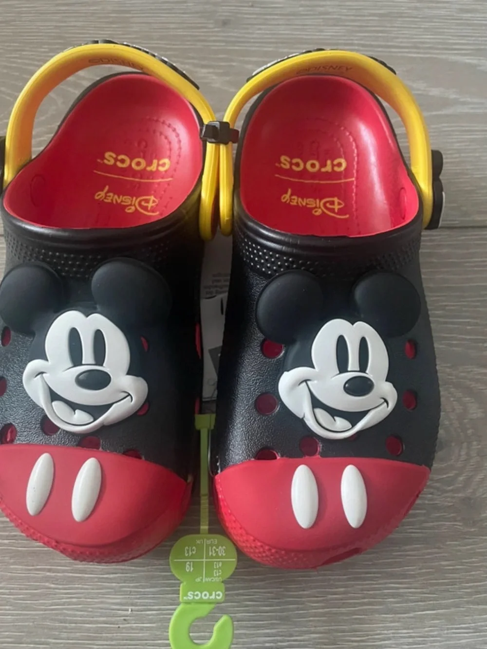 CROCS Kids' Mickey Mouse Black, Red & Yellow Clog Sandals